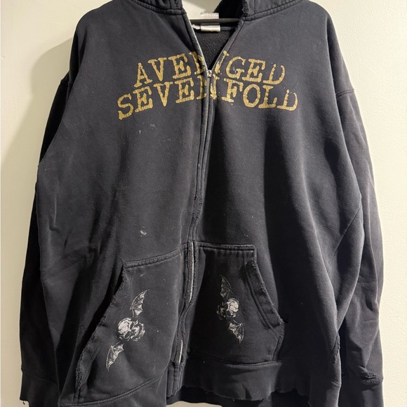 Vintage Other - Vintage Avenged Sevenfold Black Zip-Up Graphic Hoodie
